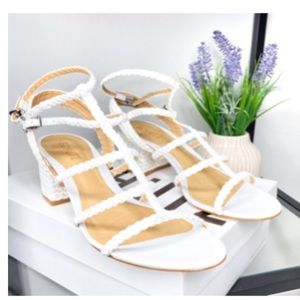NWOT- SCHUTZ Rosalia White Leather Sandals